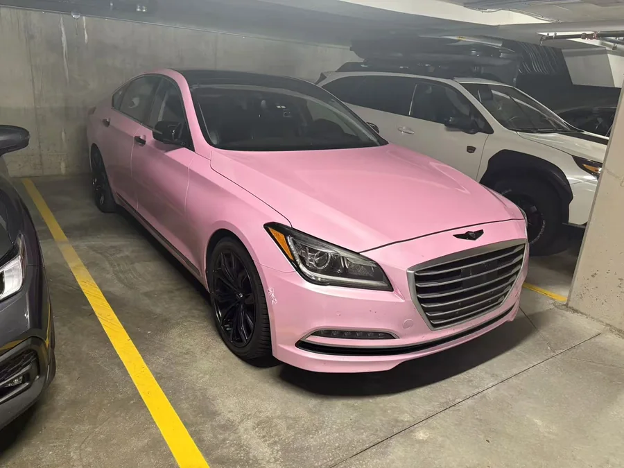 Pink wrap Genesis - WrapWhip customer
